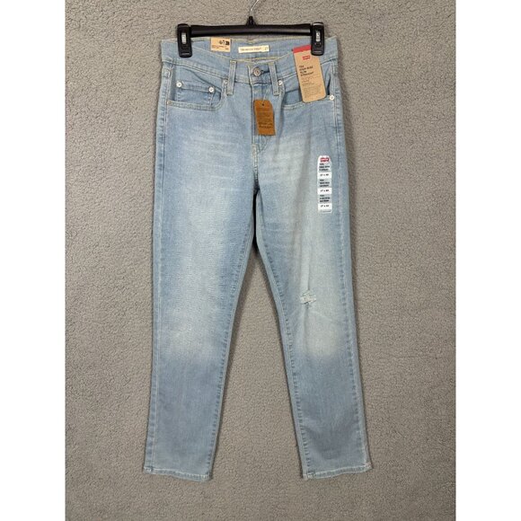 Levi's Pants - Levis Womens 724 High-Rise Slim Straight Jeans 27x30 Light Wash Denim